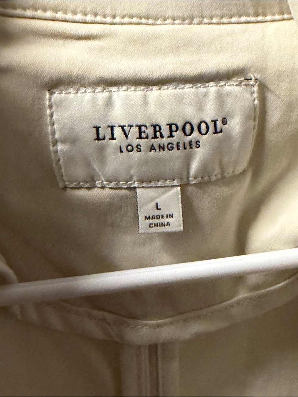 Liverpool Los Angeles Aspen Fitted Blazer Beige Open Front NWOT Womens Large - Picture 3 of 3